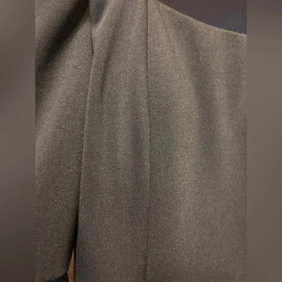 Jovani Navy Black Off the Shoulder Bell Sleeve Midi Dress with Slit Size 6 $690 - Picture 8 of 9